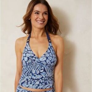 Tommy Bahama Playa Brava reversible ring Halter Tankini - Small - New